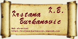 Krstana Burkanović vizit kartica